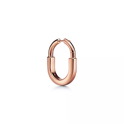 [⭐JeweliWhal]LOCK MEDIUM PINK DIAMOND PINK GOLD EARRINGS