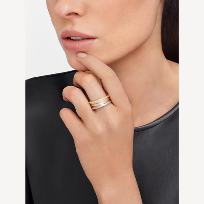 [⭐⭐JeweliWhal]ZERO 1 THREE-BAND ROSE WHITE AND YELLOW RING
