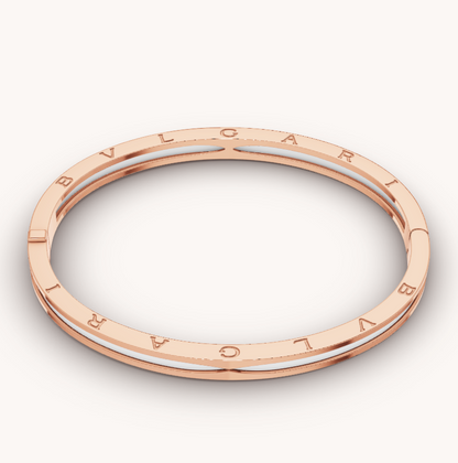 [⭐⭐JeweliWhal]ZERO 1 PINK GOLD WITH WHITE CERAMIC BRACELET