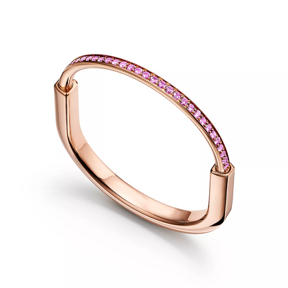 [⭐JeweliWhal]LOCK BRACELET ROSE DIAMOND PINK GOLD