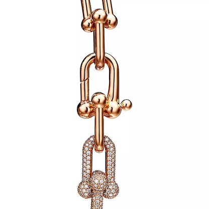 [⭐JeweliWhal]HARDWEAR LARGE LINK PINK GOLD PAVED DIAMOND BRACELET