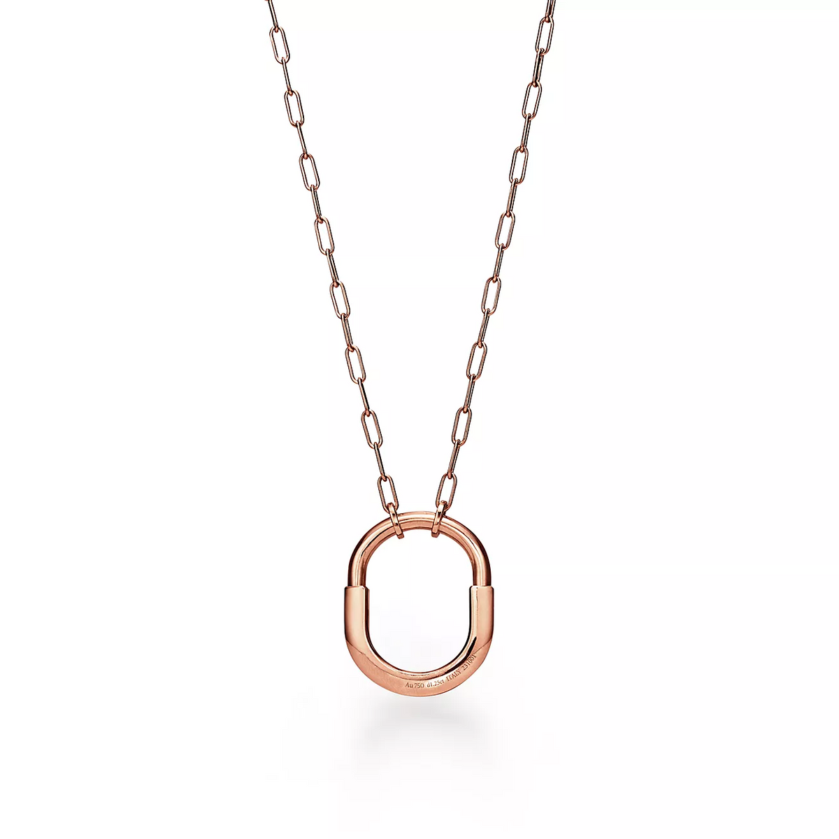 [⭐JeweliWhal]LOCK NECKLACE MEDIUM PENDANT PINK GOLD PAVED DIAMONDS