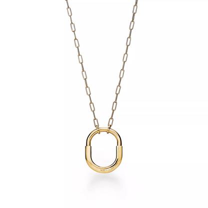 [⭐JeweliWhal]LOCK NECKLACE MEDIUM PENDANT GOLD PAVED DIAMONDS
