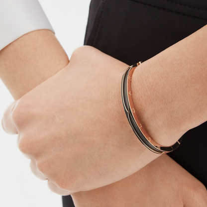 [⭐⭐JeweliWhal]ZERO 1 PINK GOLD WITH MATTE BLACK CERAMIC BRACELET