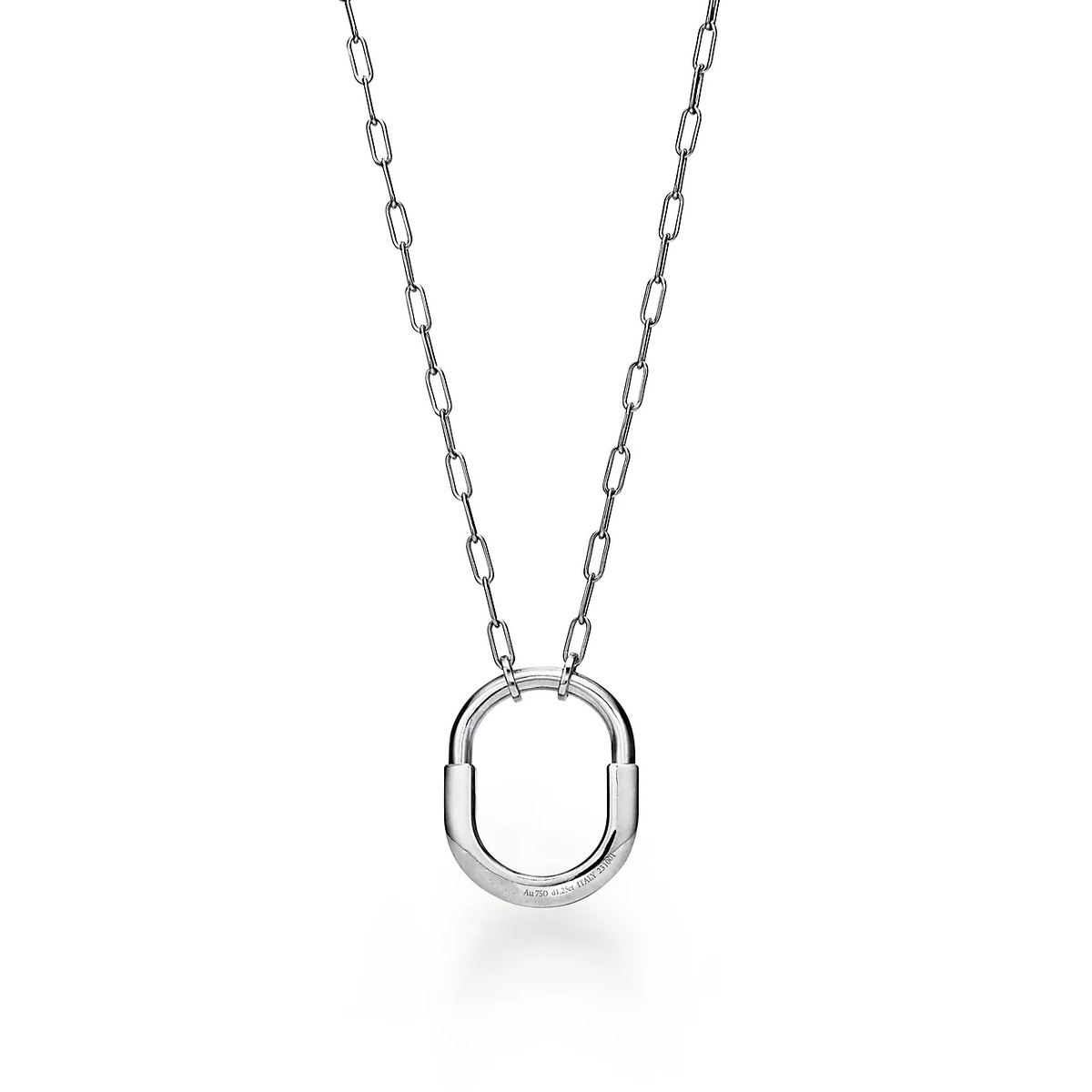 [⭐JeweliWhal]LOCK NECKLACE MEDIUM PENDANT SILVER PAVED DIAMONDS