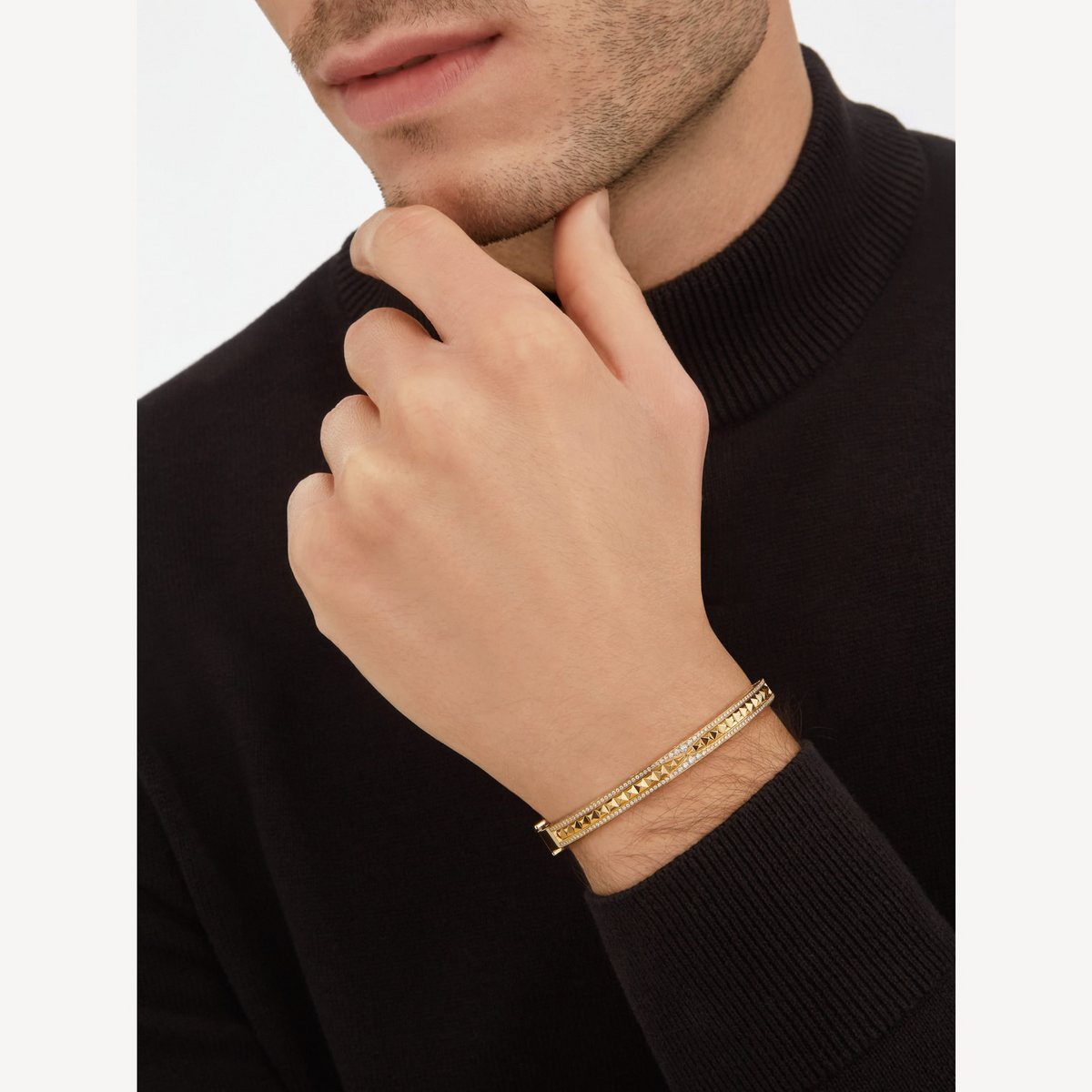 [⭐⭐JeweliWhal]ZERO 1 SPIRAL AND PAVED DIAMOND GOLD BRACELET