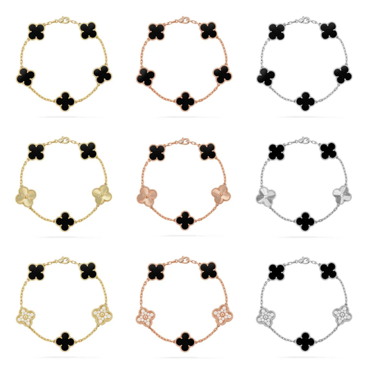 [⭐⭐JeweliWhal] CLOVER 5 MOTIF ONYXS BRACELET COLLECTION