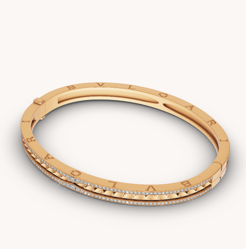 [⭐⭐JeweliWhal]ZERO 1 SPIRAL AND PAVED DIAMOND GOLD BRACELET