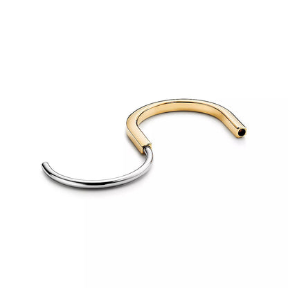 [⭐JeweliWhal]LOCK BRACELET YELLOW AND WHITE GOLD