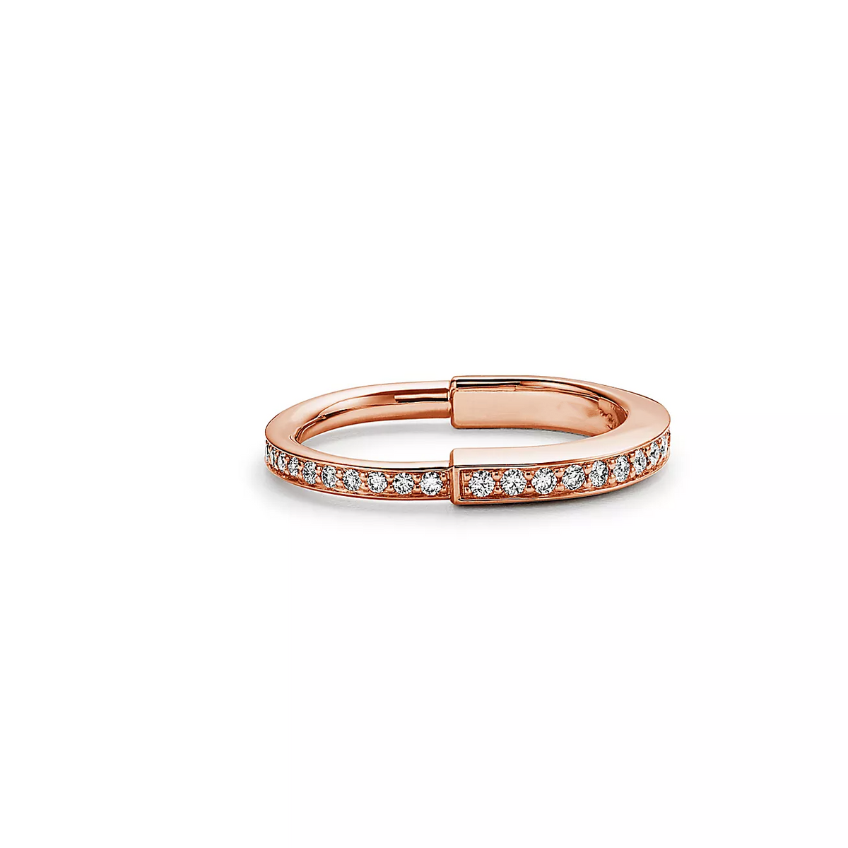 [⭐JeweliWhal]LOCK RING PINK GOLD DIAMOND PAVED