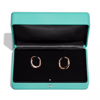 [⭐JeweliWhal]LOCK MEDIUM PINK DIAMOND PINK GOLD EARRINGS