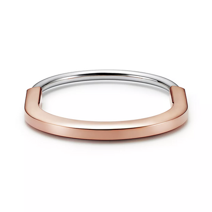[⭐JeweliWhal]LOCK BRACELET ROSE AND WHITE GOLD DIAMOND