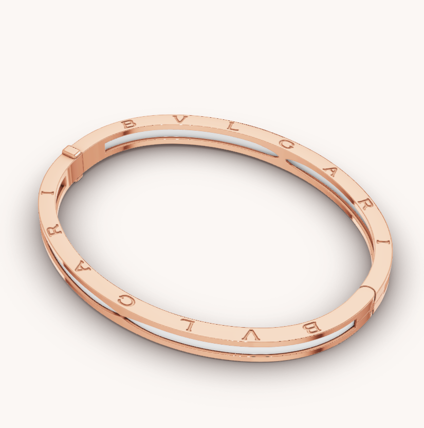 [⭐⭐JeweliWhal]ZERO 1 PINK GOLD WITH WHITE CERAMIC BRACELET