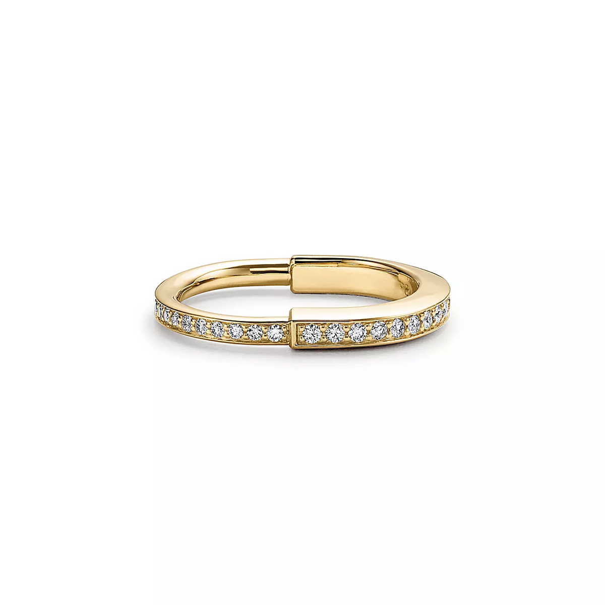[⭐JeweliWhal]LOCK RING GOLD DIAMOND PAVED