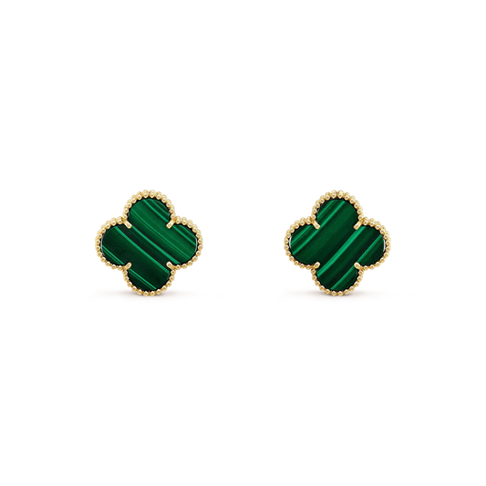 [⭐⭐JeweliWhal]CLOVER MINI 9.5MM MALACHITE  EARRINGS