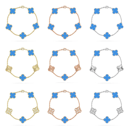 [⭐⭐JeweliWhal] CLOVER 5 MOTIF BLUE AGATE BRACELET COLLECTION