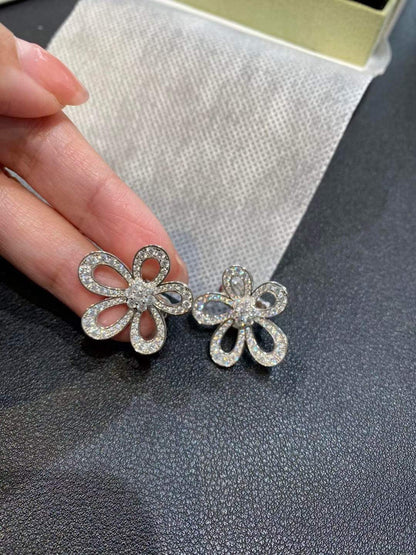 [⭐⭐JeweliWhal]FLOWERLACE EARRINGS FULL DIAMONDS