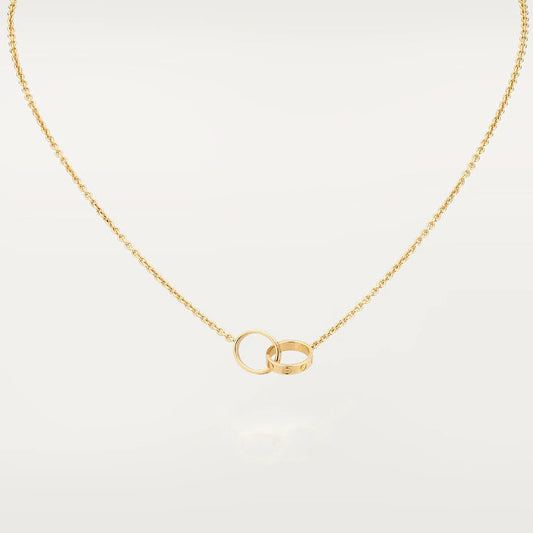 [⭐⭐JeweliWhal]LOVE NECKLACE DOUBLE RING GOLD