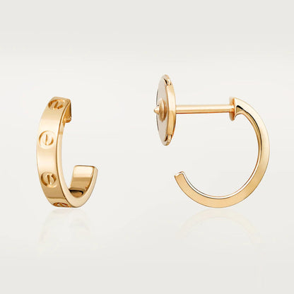 [⭐⭐JeweliWhal]LOVE EARRINGS 2.65MM PINK GOLD