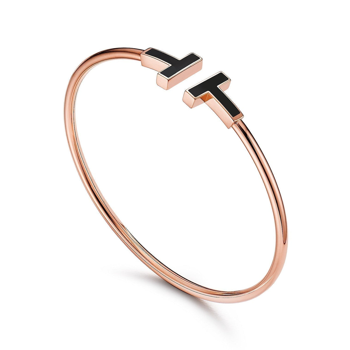[⭐JeweliWhal]T BRACELET 1.8MM ONYX PINK GOLD