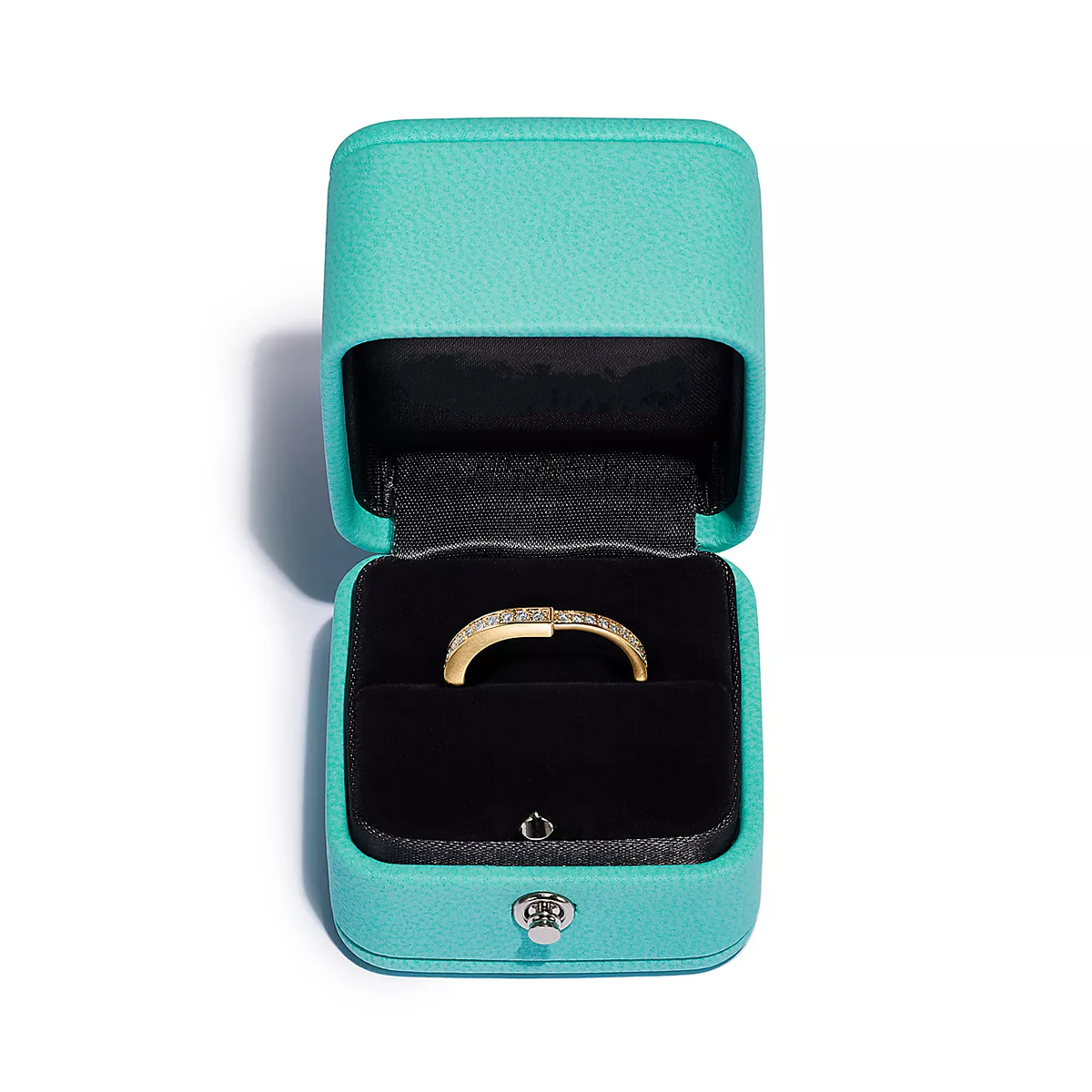 [⭐JeweliWhal]LOCK RING GOLD DIAMOND PAVED
