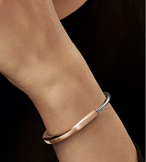 [⭐JeweliWhal]LOCK BRACELET ROSE AND WHITE GOLD