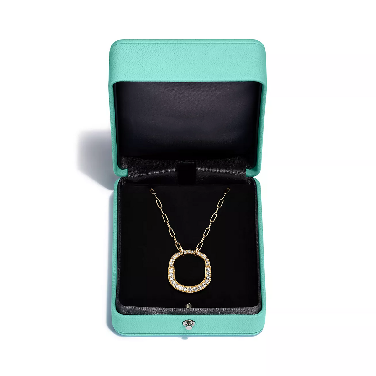 [⭐JeweliWhal]LOCK NECKLACE MEDIUM PENDANT GOLD PAVED DIAMONDS