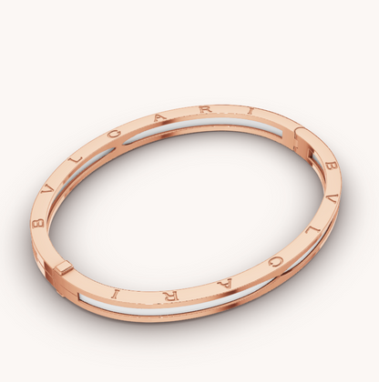 [⭐⭐JeweliWhal]ZERO 1 PINK GOLD WITH WHITE CERAMIC BRACELET