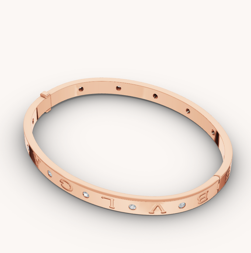 [⭐⭐JeweliWhal]ZERO 1 PINK GOLD 12 DIAMONDS BRACELET