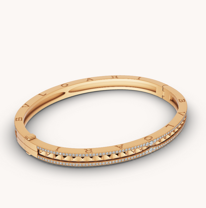 [⭐⭐JeweliWhal]ZERO 1 SPIRAL AND PAVED DIAMOND GOLD BRACELET