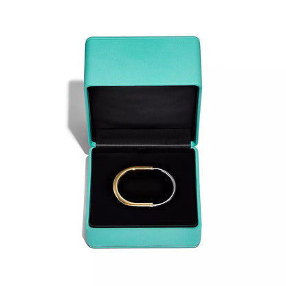 [⭐JeweliWhal]LOCK BRACELET YELLOW AND WHITE GOLD