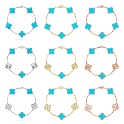 [⭐⭐JeweliWhal] CLOVER 5 MOTIF TURQUOISE BRACELET COLLECTION