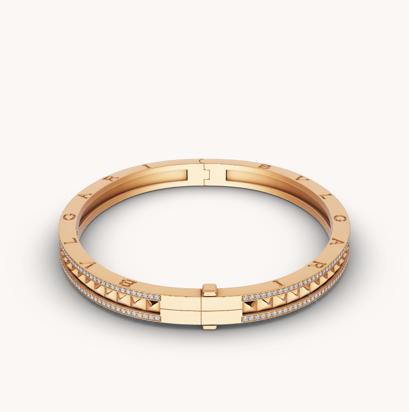 [⭐⭐JeweliWhal]ZERO 1 SPIRAL AND PAVED DIAMOND GOLD BRACELET