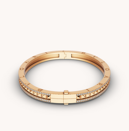 [⭐⭐JeweliWhal]ZERO 1 SPIRAL AND PAVED DIAMOND GOLD BRACELET