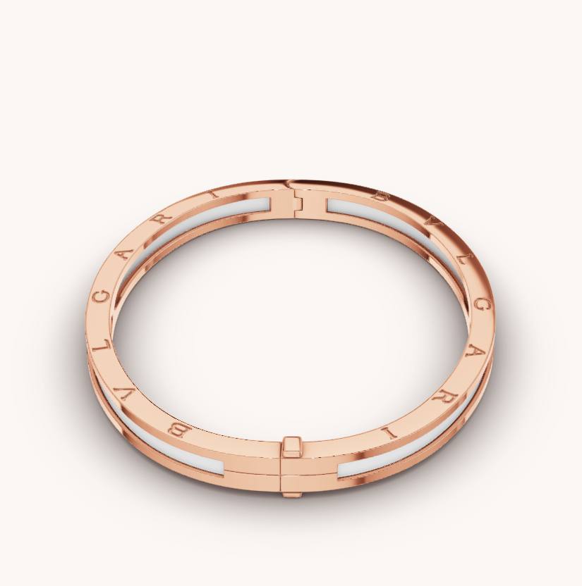 [⭐⭐JeweliWhal]ZERO 1 PINK GOLD WITH WHITE CERAMIC BRACELET