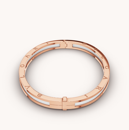 [⭐⭐JeweliWhal]ZERO 1 PINK GOLD WITH WHITE CERAMIC BRACELET