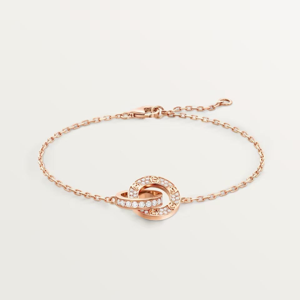 [⭐⭐JeweliWhal]LOVE DOUBLE RING FULL DIAMOND BRACELET