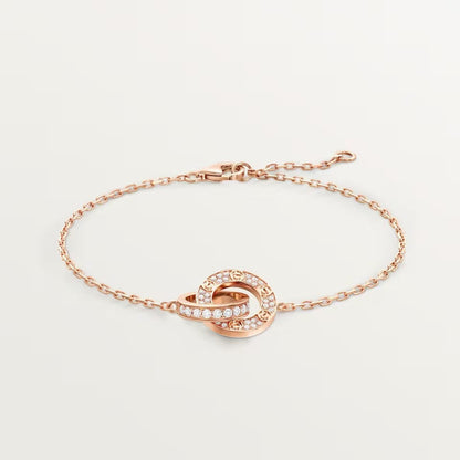 [⭐⭐JeweliWhal]LOVE DOUBLE RING FULL DIAMOND BRACELET