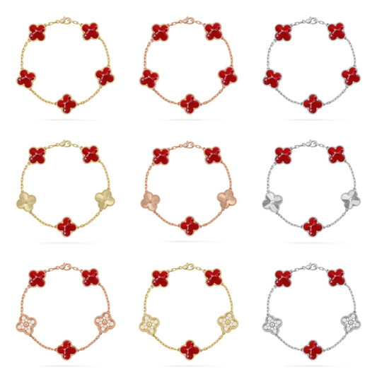 [⭐⭐JeweliWhal]CLOVER 5 MOTIF RED PATTERN BRACELET COLLECTION