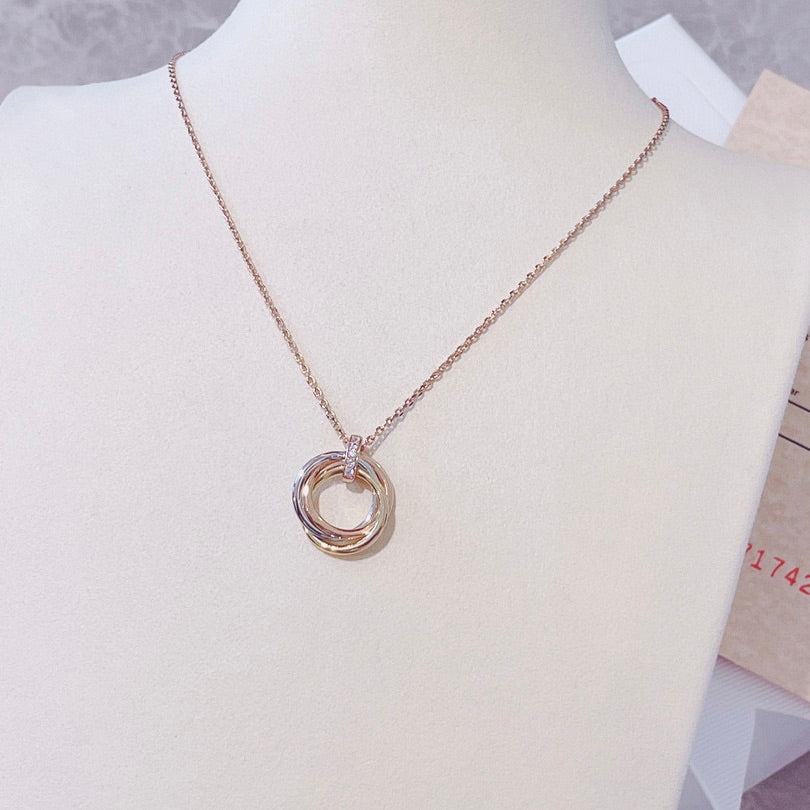 [⭐⭐JeweliWhal]TRINITY NECKLACE GOLD  DIAMONDS