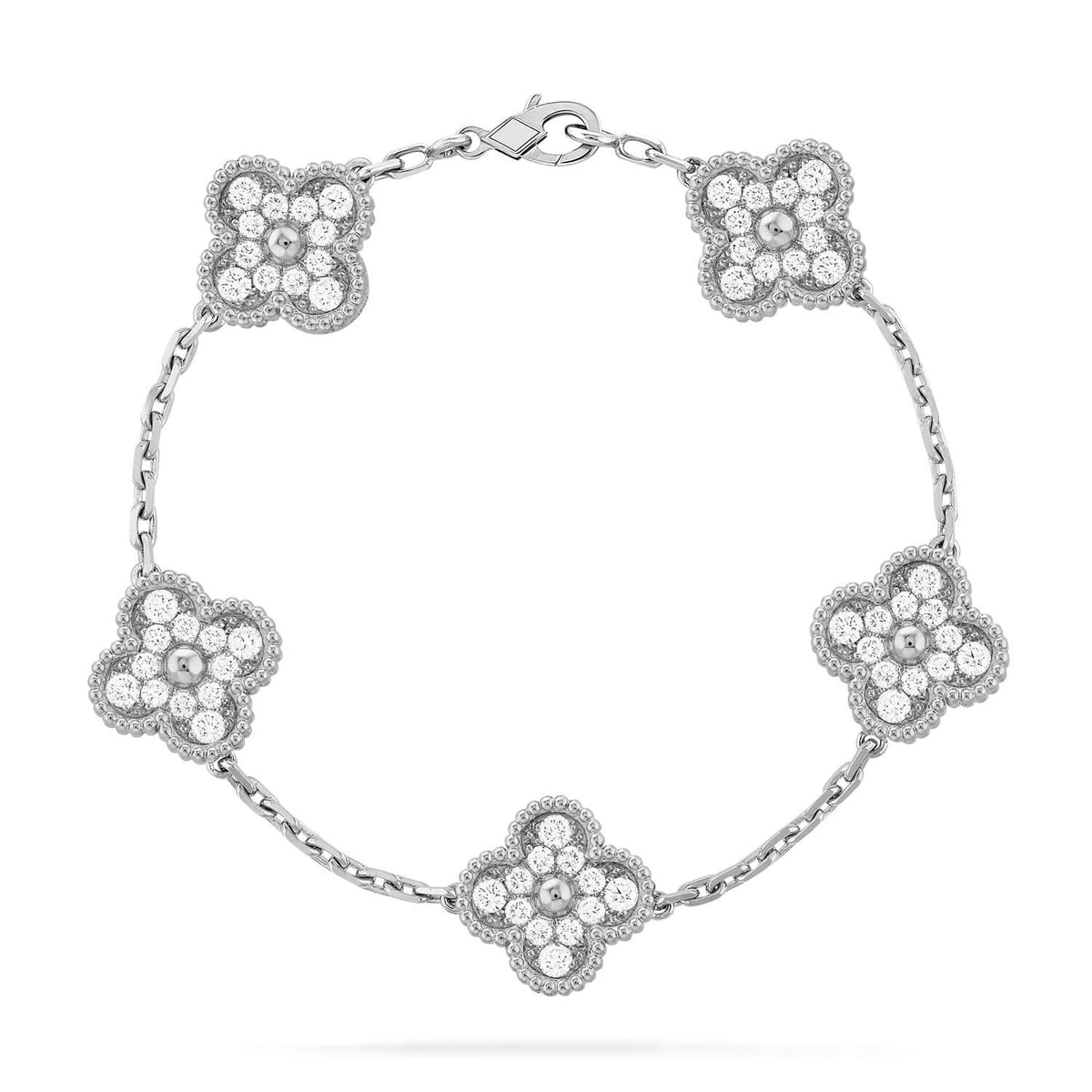 [⭐⭐JeweliWhal] CLOVER 5 MOTIF FULL DIAMOND BRACELET COLLECTION