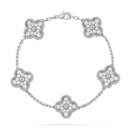 [⭐⭐JeweliWhal] CLOVER 5 MOTIF FULL DIAMOND BRACELET COLLECTION