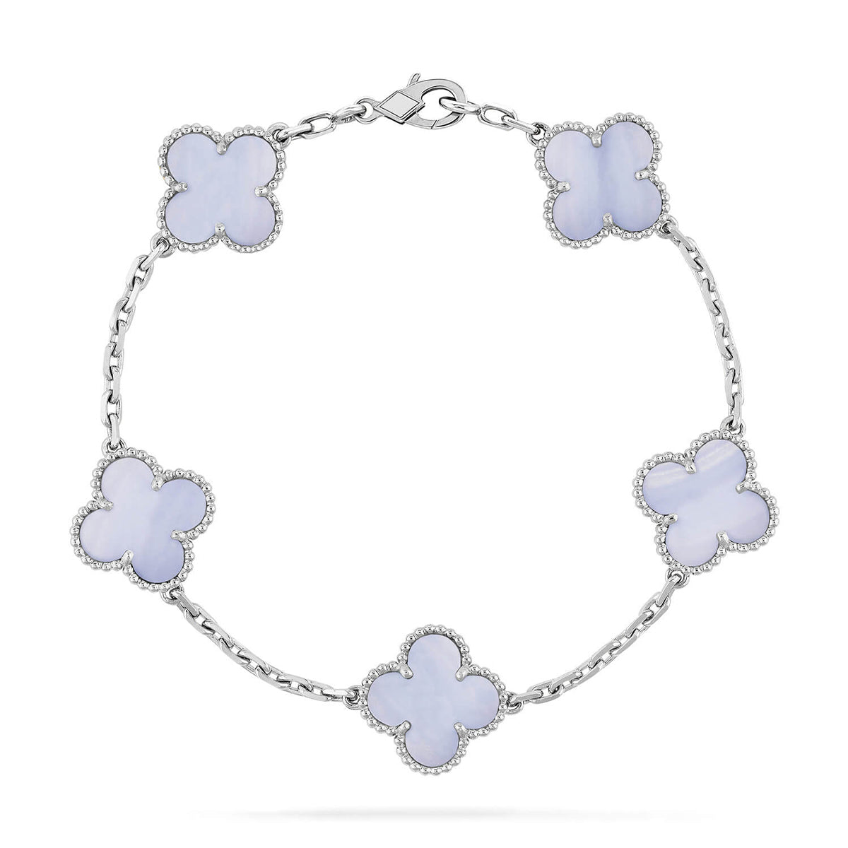 [⭐⭐JeweliWhal] CLOVER 5 MOTIF PURPLE CHALCEDONY BRACELET COLLECTION