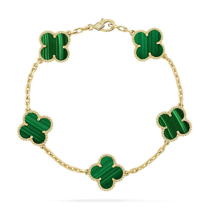 [⭐⭐JeweliWhal] CLOVER 5 MOTIF MALACHITE BRACELET COLLECTION