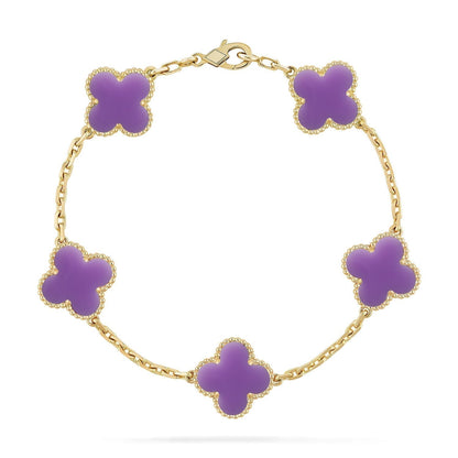 [⭐⭐JeweliWhal]CLOVER 5 MOTIF LIGHT PURPLE BRACELET COLLECTION