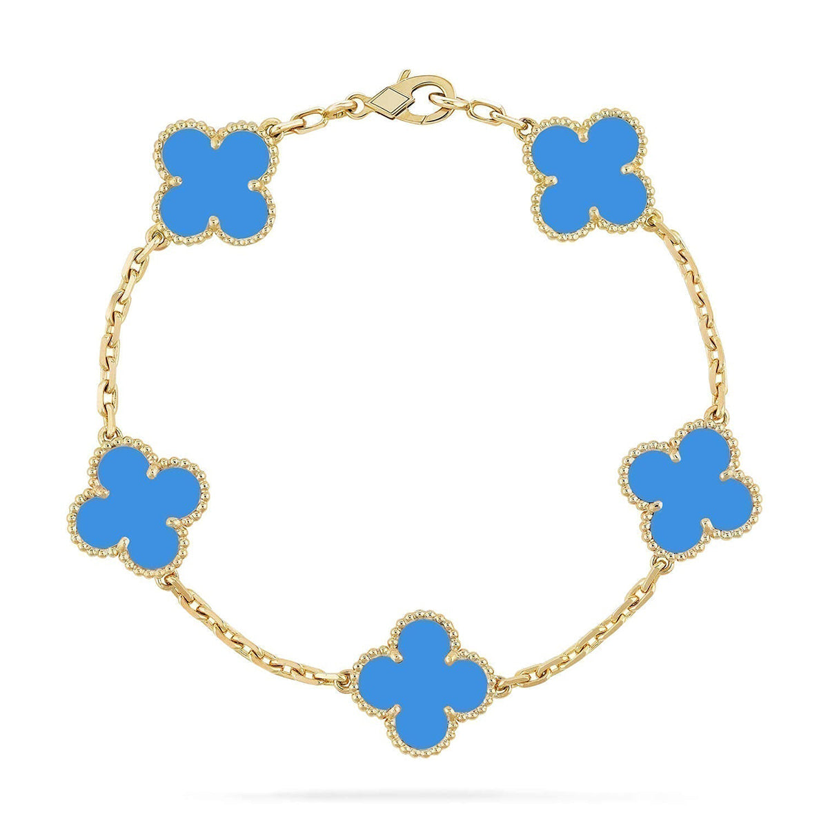 [⭐⭐JeweliWhal] CLOVER 5 MOTIF BLUE AGATE BRACELET COLLECTION