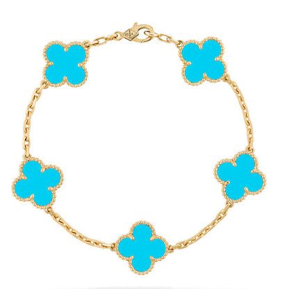 [⭐⭐JeweliWhal] CLOVER 5 MOTIF TURQUOISE BRACELET COLLECTION
