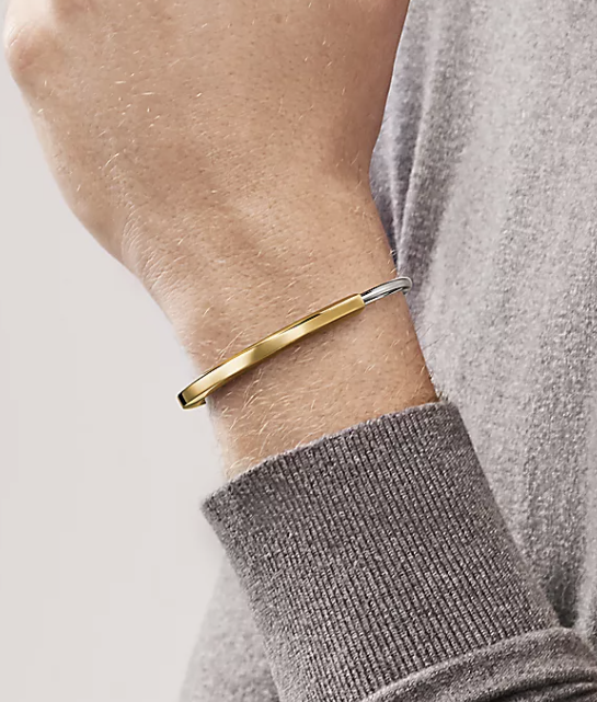 [⭐JeweliWhal]LOCK BRACELET YELLOW AND WHITE GOLD