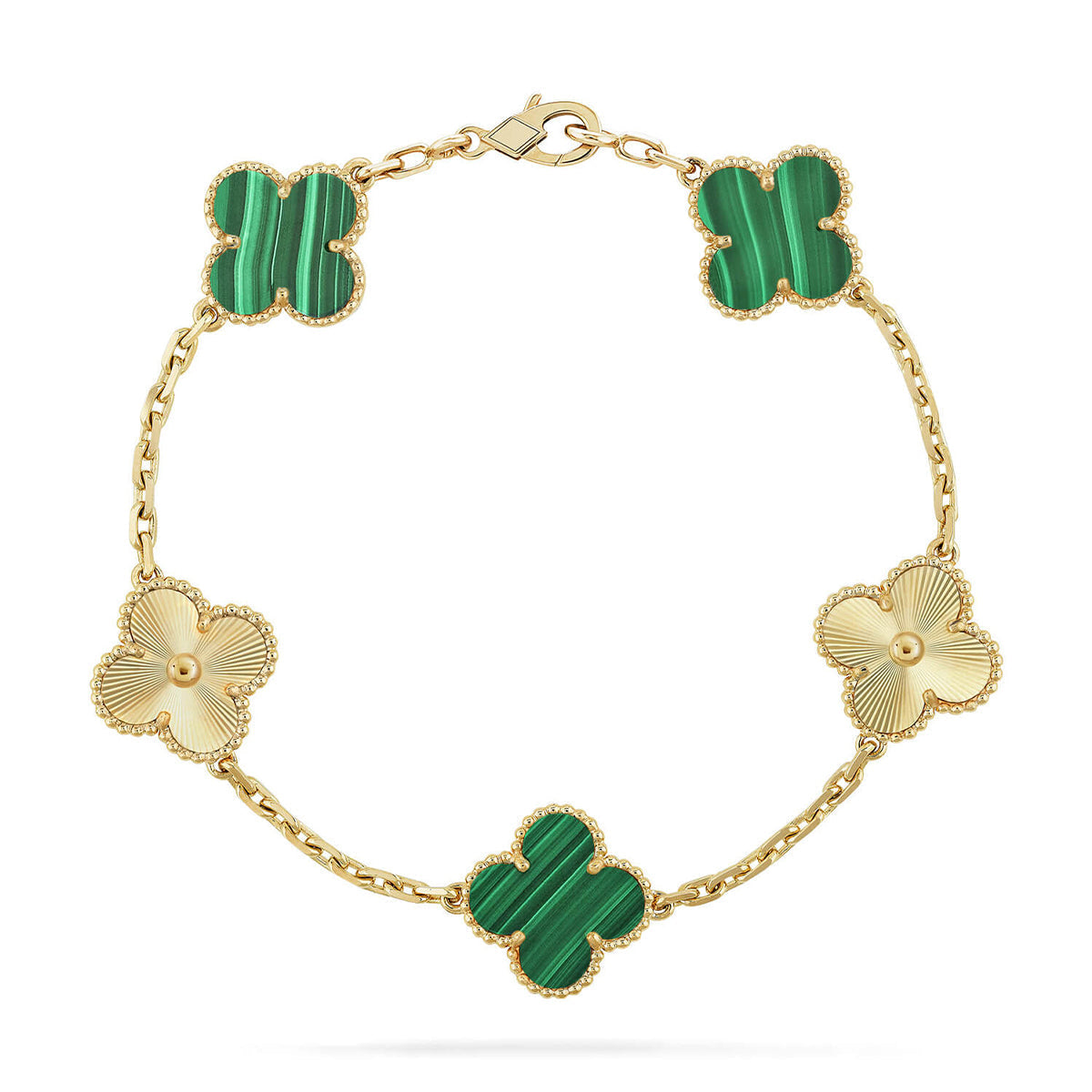 [⭐⭐JeweliWhal] CLOVER 5 MOTIF MALACHITE BRACELET COLLECTION