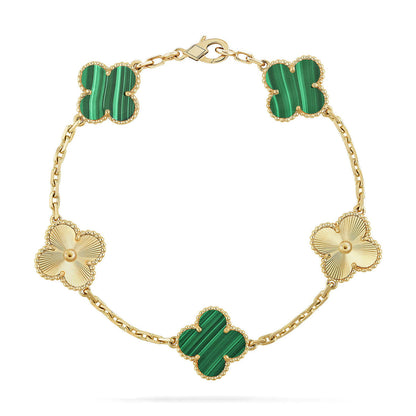 [⭐⭐JeweliWhal] CLOVER 5 MOTIF MALACHITE BRACELET COLLECTION